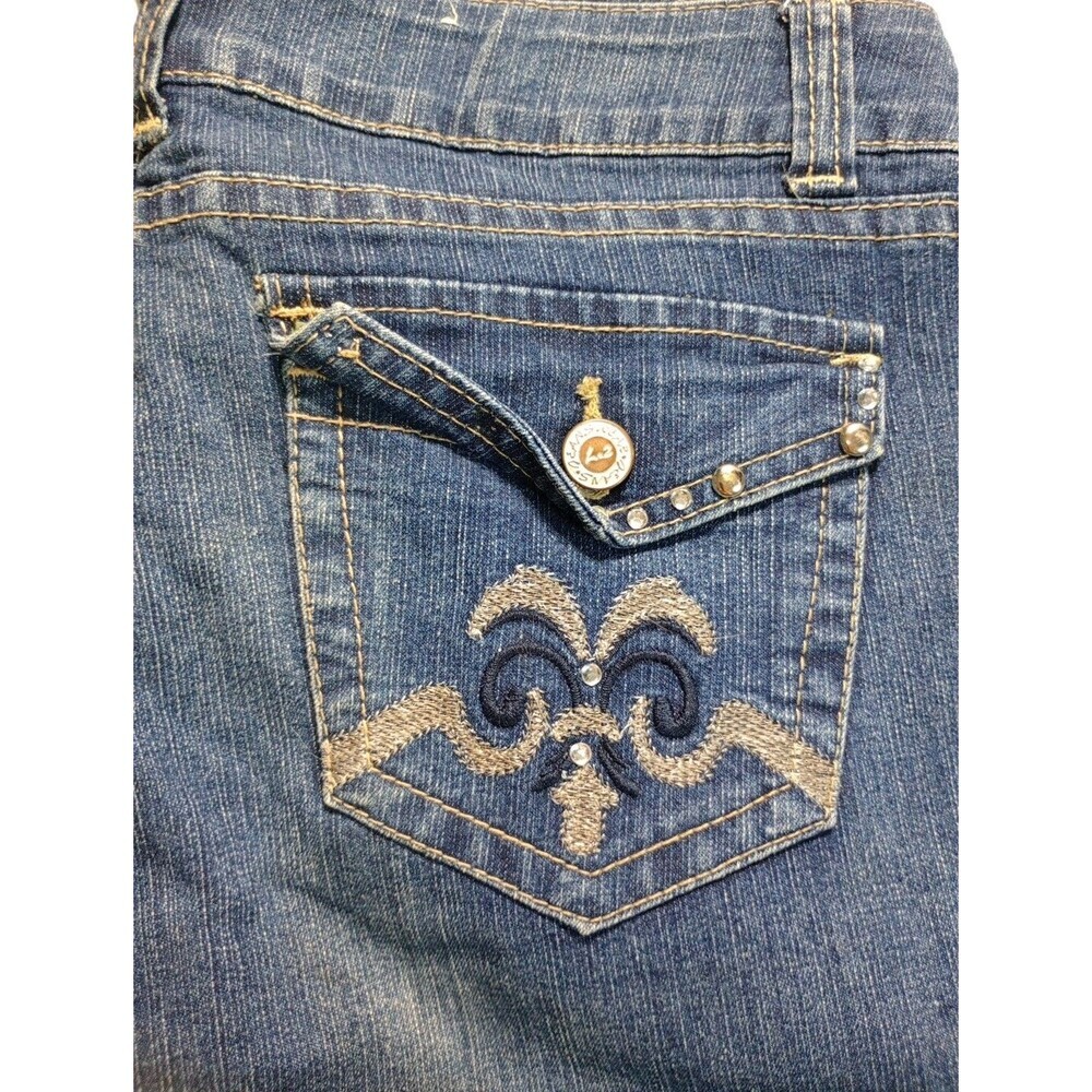 L2 Jeanswear Womens Blue Denim Embroidered Pocket Stretch Jeans Size 5 - Picture 14 of 14